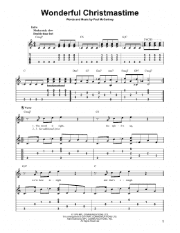 page one of Wonderful Christmastime (Solo Guitar)