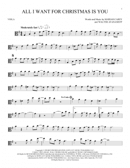 page one of All I Want For Christmas Is You (Viola Solo)