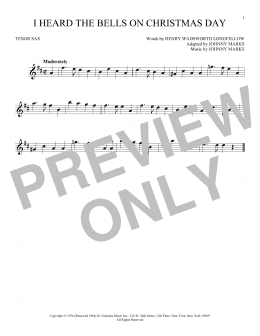 page one of I Heard The Bells On Christmas Day (Tenor Sax Solo)