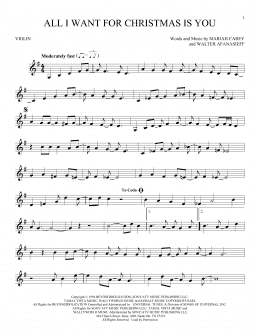 page one of All I Want For Christmas Is You (Violin Solo)