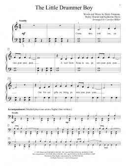 page one of The Little Drummer Boy (Educational Piano)