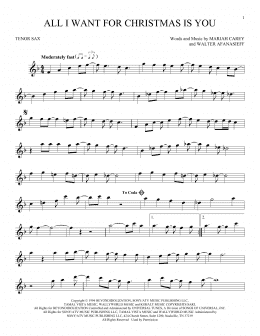 page one of All I Want For Christmas Is You (Tenor Sax Solo)