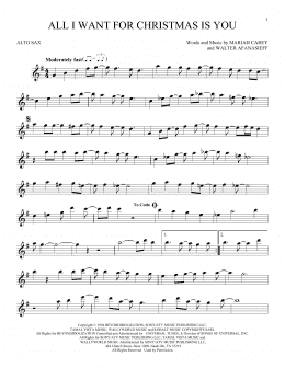 page one of All I Want For Christmas Is You (Alto Sax Solo)
