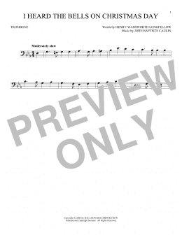 page one of I Heard The Bells On Christmas Day (Trombone Solo)