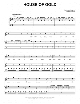page one of House Of Gold (Piano, Vocal & Guitar Chords (Right-Hand Melody))