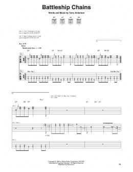 page one of Battleship Chains (Guitar Rhythm Tab)