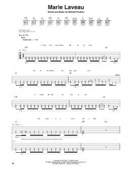 page one of Marie Laveau (Guitar Rhythm Tab)