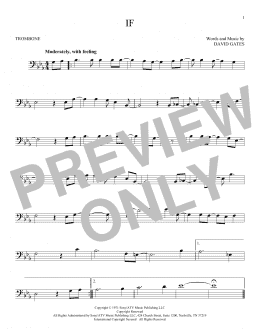 page one of If (Trombone Solo)
