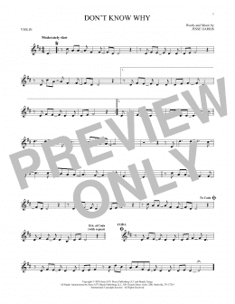 page one of Don't Know Why (Violin Solo)