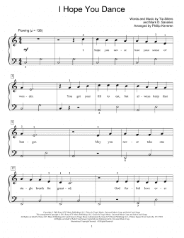 page one of I Hope You Dance (Educational Piano)