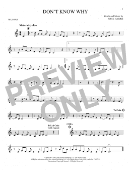 page one of Don't Know Why (Trumpet Solo)