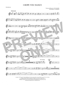 page one of I Hope You Dance (Tenor Sax Solo)