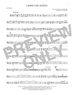 page one of I Hope You Dance (Trombone Solo)