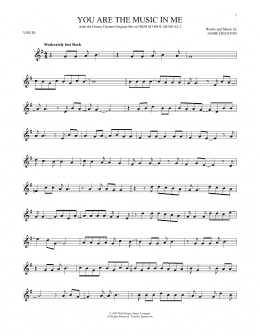 page one of You Are The Music In Me (from High School Musical 2) (Violin Solo)