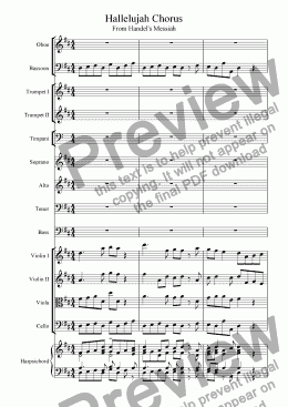 page one of Hallelujah Chorus -Messiah