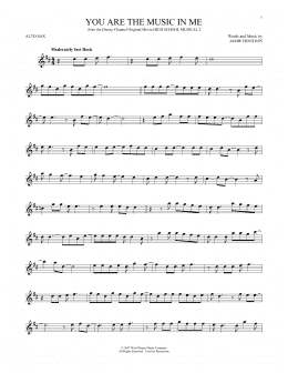 page one of You Are The Music In Me (from High School Musical 2) (Alto Sax Solo)