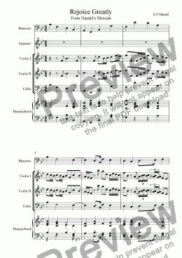 page one of Rejoice Greatly - Messiah
