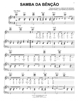 page one of Samba da Bencao (Piano, Vocal & Guitar Chords (Right-Hand Melody))