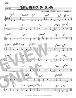page one of This Heart Of Mine (Real Book – Melody & Chords)
