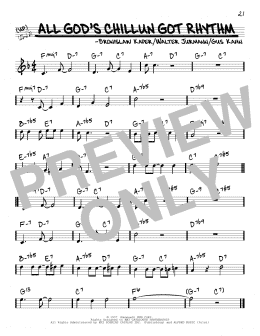page one of All God's Chillun Got Rhythm (Real Book – Melody & Chords)