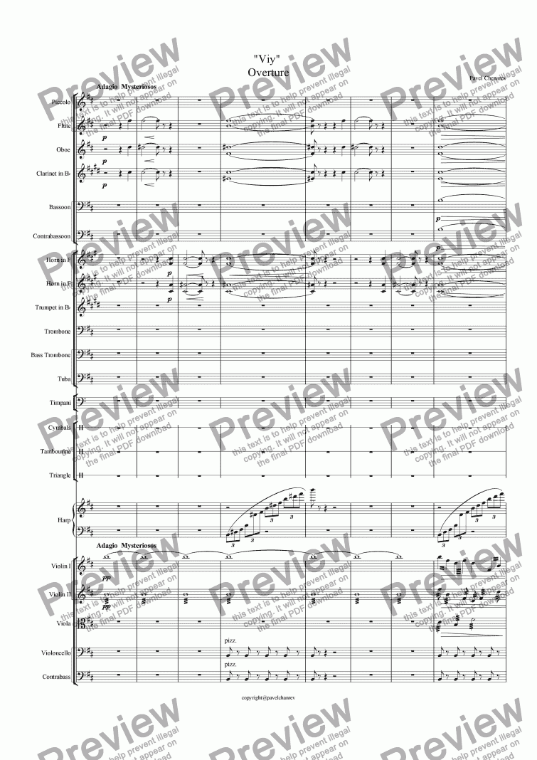 page one of "Viy" Overture