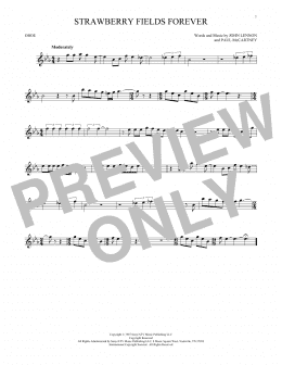 page one of Strawberry Fields Forever (Oboe Solo)
