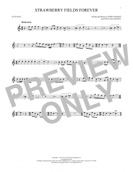 page one of Strawberry Fields Forever (Alto Sax Solo)