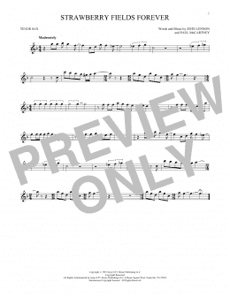page one of Strawberry Fields Forever (Tenor Sax Solo)