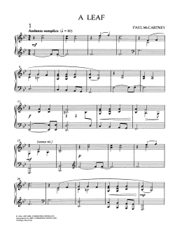 page one of A Leaf (Piano Solo)
