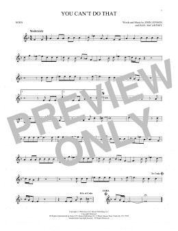 page one of You Can't Do That (French Horn Solo)