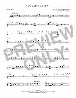 page one of You Can't Do That (Tenor Sax Solo)