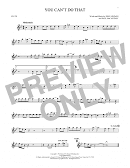page one of You Can't Do That (Flute Solo)