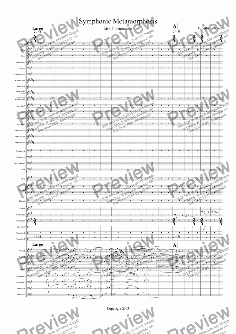 page one of Symphonic Metamorphosis - Mvt. 2 - Intermezzo