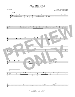 page one of All The Way (Alto Sax Solo)