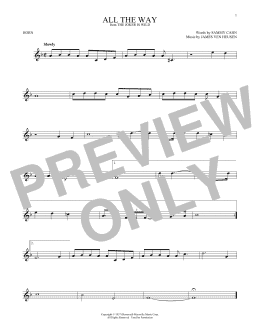 page one of All The Way (French Horn Solo)