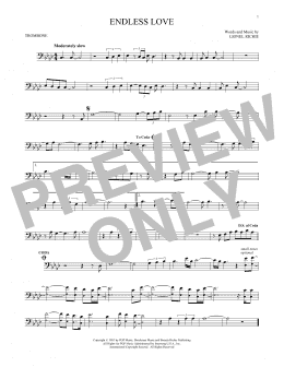 page one of Endless Love (Trombone Solo)
