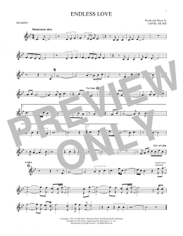 page one of Endless Love (Trumpet Solo)