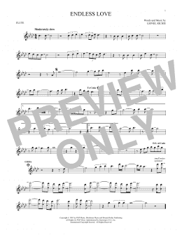 page one of Endless Love (Flute Solo)