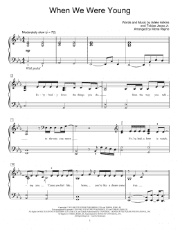 page one of When We Were Young (Educational Piano)
