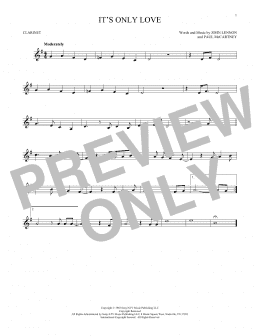 page one of It's Only Love (Clarinet Solo)