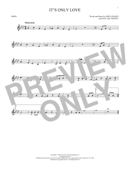 page one of It's Only Love (French Horn Solo)