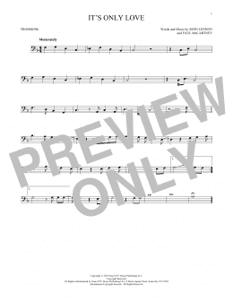 page one of It's Only Love (Trombone Solo)