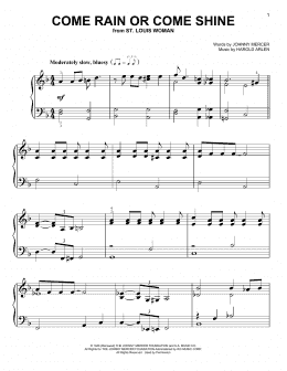 page one of Come Rain Or Come Shine (Easy Piano)