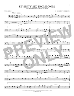 page one of Seventy Six Trombones (Trombone Solo)