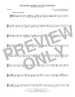 page one of Sixteen Going On Seventeen (Trumpet Solo)