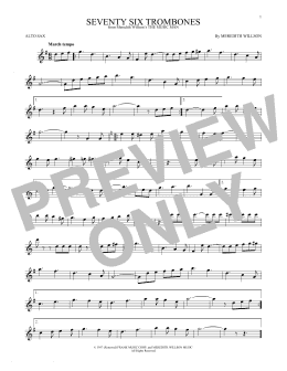 page one of Seventy Six Trombones (Alto Sax Solo)