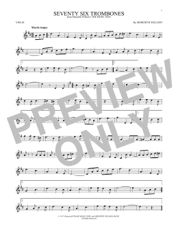 page one of Seventy Six Trombones (Violin Solo)