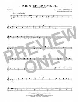 page one of Sixteen Going On Seventeen (from The Sound of Music) (Alto Sax Solo)