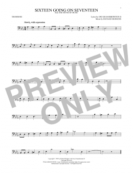 page one of Sixteen Going On Seventeen (from The Sound of Music) (Trombone Solo)