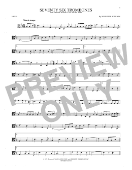 page one of Seventy Six Trombones (Viola Solo)